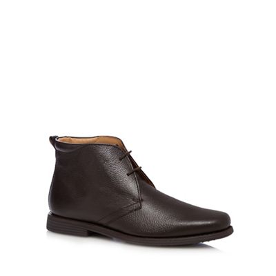 Dark brown 'Idle' wide fit Chukka boots